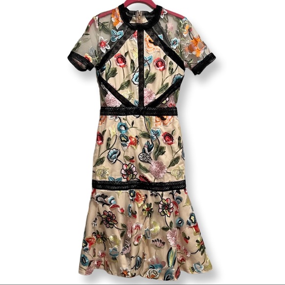 NWT Vone Catarina Floral Embroidered Dress Size XS - Picture 4 of 15